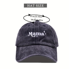 Mama Vintage Baseball Cap Washed Distressed Dad Hat Solid Sunscreen Sports Hats