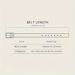 Embossed Leather Belt Retro Casual Western Cowboy Belt for Men