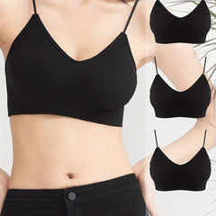 3pcs Seamless Solid Wireless Bras Comfortable & Breathable Women's Intimates