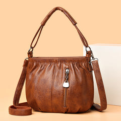 Vintage PU Leather Crossbody Bag Retro Shoulder Bag Women's Handbag