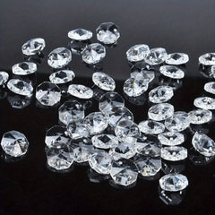 100pcs 1.0 55inch Transparent Octagonal Beads for Chandelier Curtain Ties