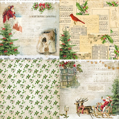 DIY Album Scrapbook Vintage Christmas Background Paper 6 inch