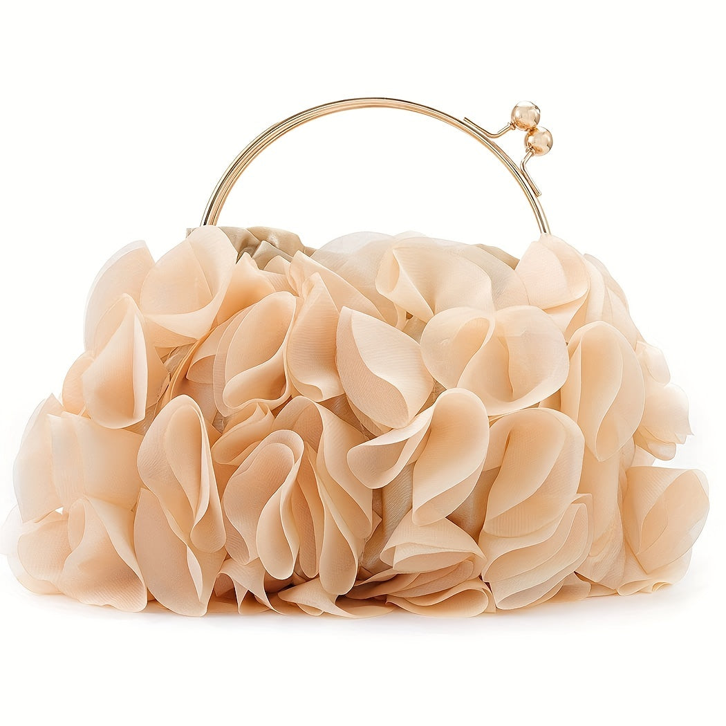 Satin Flower Evening Bag Wedding Party Prom Handbags