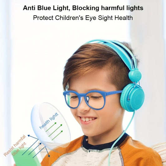 OUWEN TR90 Light Glasses For Kids 8-12 Years Old Flexible Arms