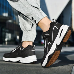 Men's Breathable Lace-up Platform Sneakers for Outdoor Activities