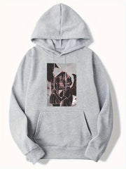 Anime Pattern Men's Hooded Sweatshirt for Fall Winter
