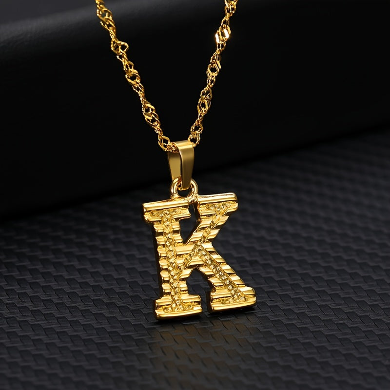 Golden Initial A Pendant Necklace Dainty Letter A Charm Alphabets Jewelry