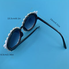 Flower Round Sunglasses Faux Pearl UV400