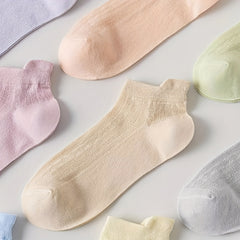 9 Pairs Argyle Pattern Mesh Socks Comfy & Breathable Women's Stockings