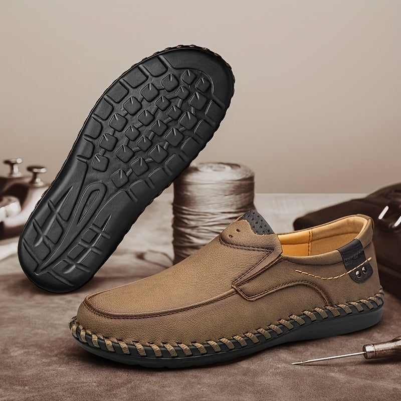 CLOHOO Men's Stitch Loafers Non Slip Casual Shoes