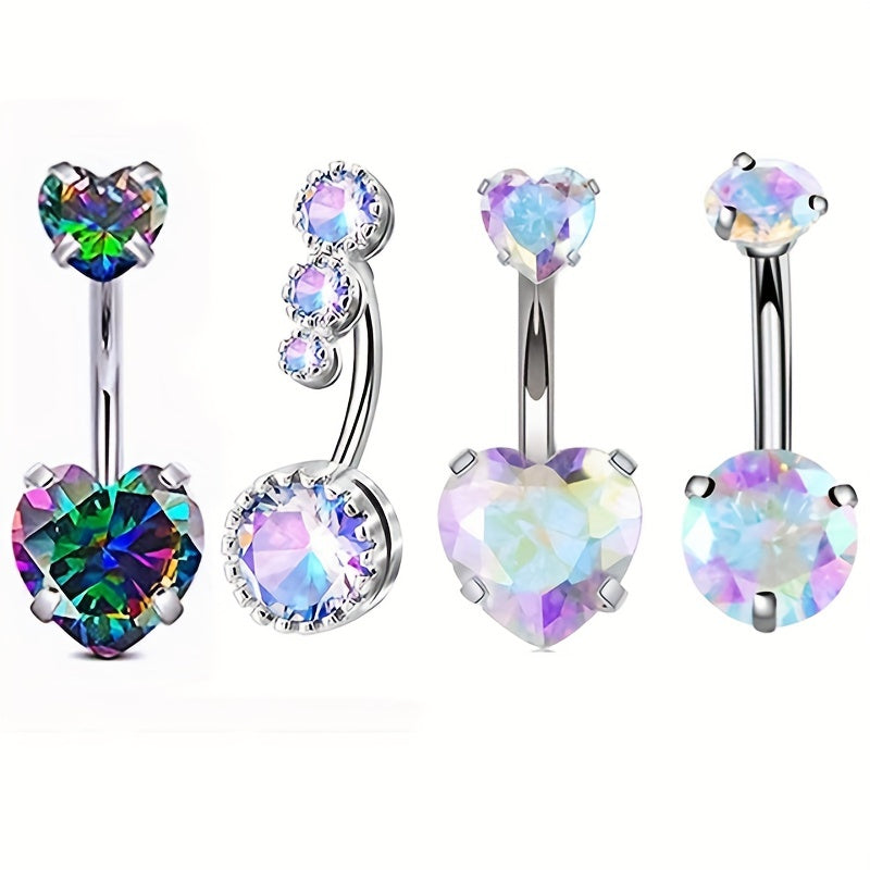 4PC Bee Navel Bar Pack Cz Belly Ring Set Women Belly Button Piercing
