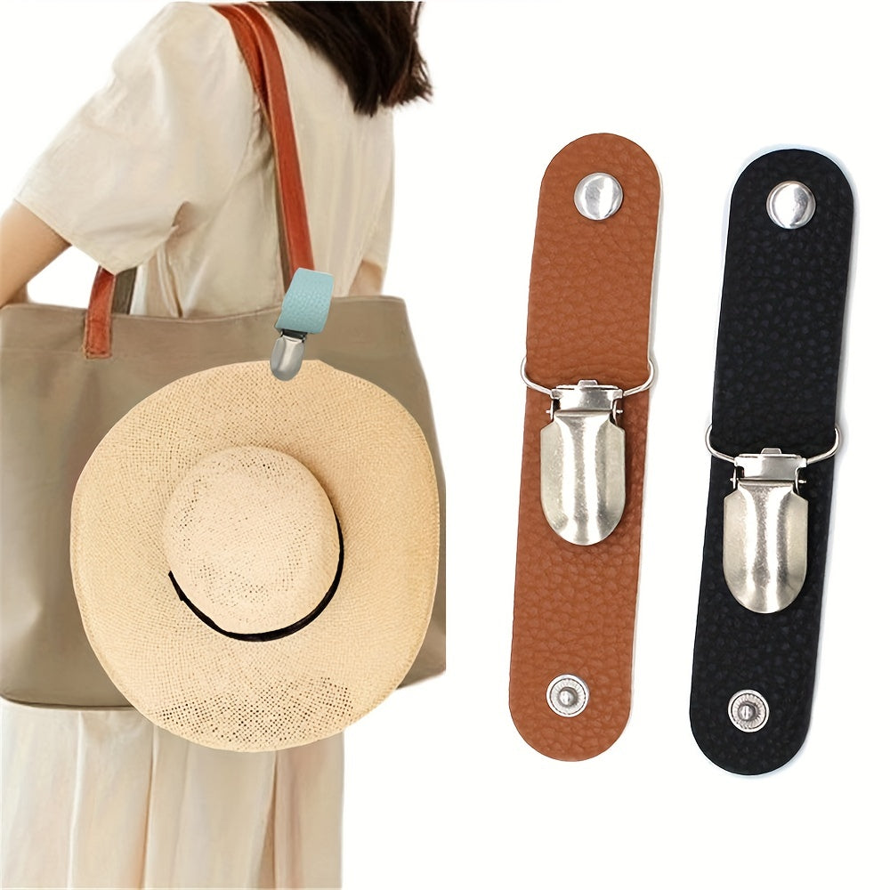PU Leather Hat Clip Travel Hat Clips For Luggage