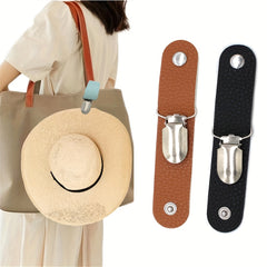 PU Leather Hat Clip Travel Hat Clips For Luggage