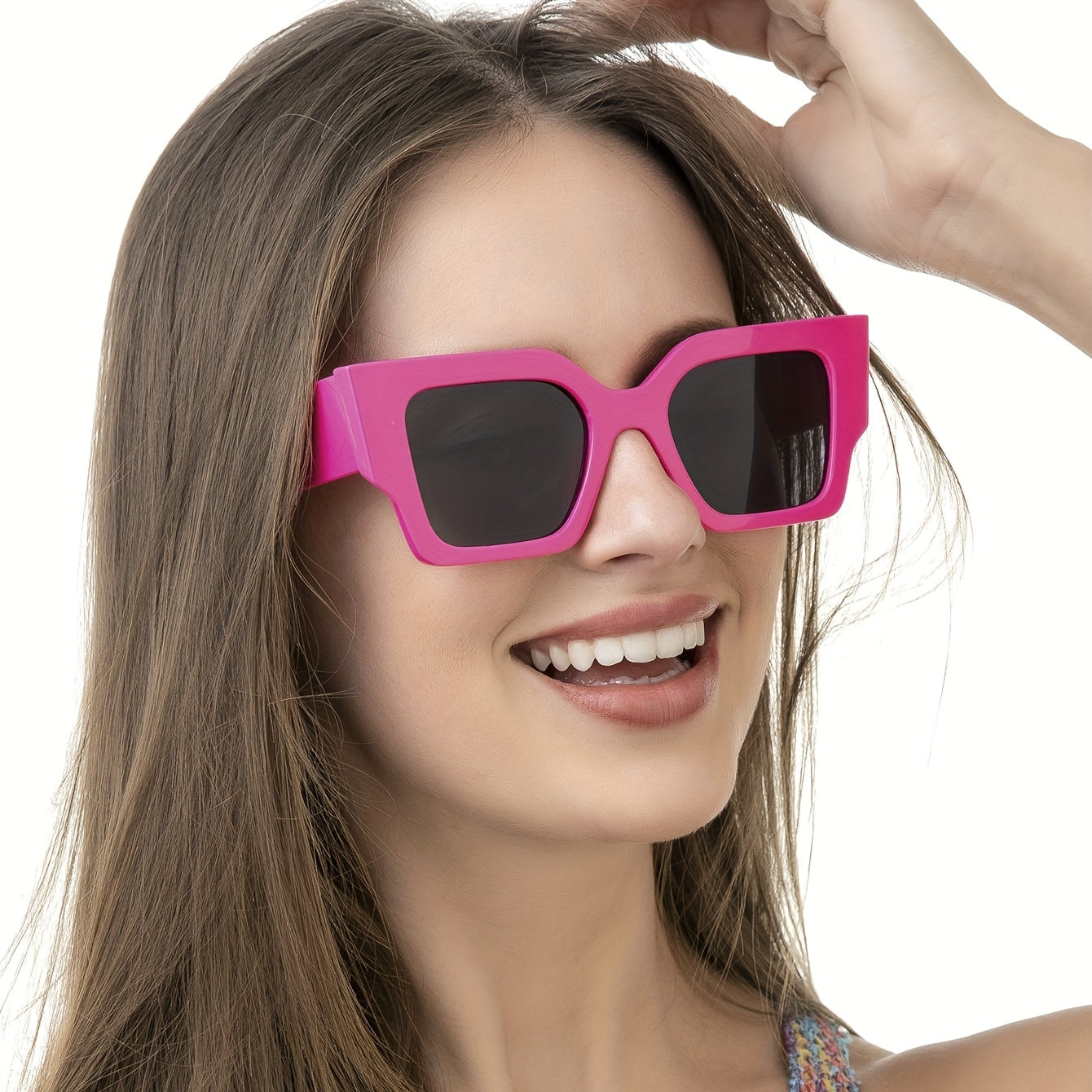 Cat Eye Sunglasses Square Frame Glasses Wide Temple UV400