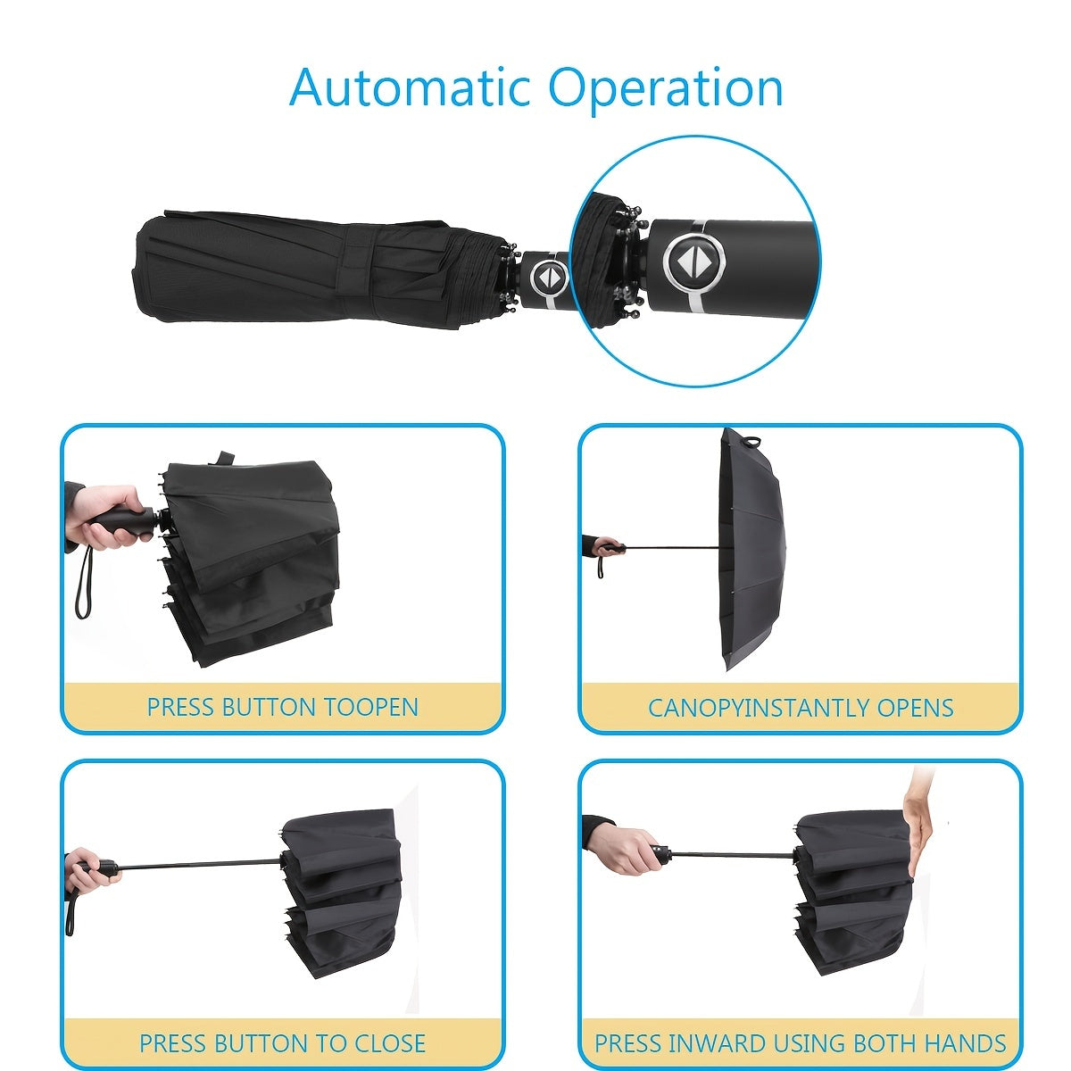 Travel Umbrella Compact Folding Umbrella For Rain Windproof