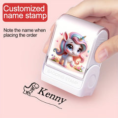 Custom Unicorn Name Stamp for School Supplies and Clothing - Personalized Seal