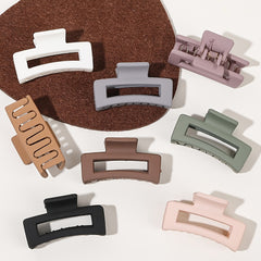 4pcs Frosted Square Hair Clips Hollow Hair Claw For Girls And Women