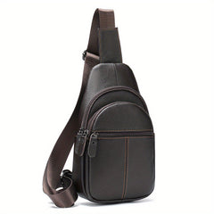 Men's High Leather Chest Bag for Mobile Phone