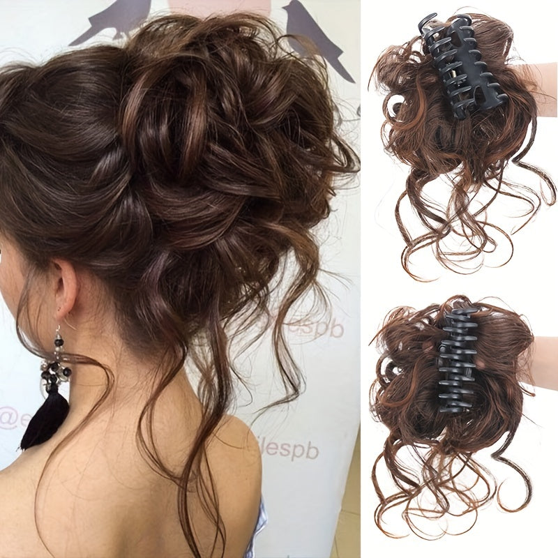 Synthetic Curly Hairpiece Hair Claw Wig Bun Hair Claw Chignon Shark Cla