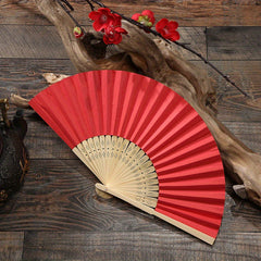 Solid Fan Ancient Style Blank Paper Folding Fan Men Handheld Fan