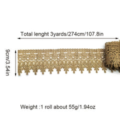 3 Yards Inelastic Lace Trim for DIY Sewing Craft