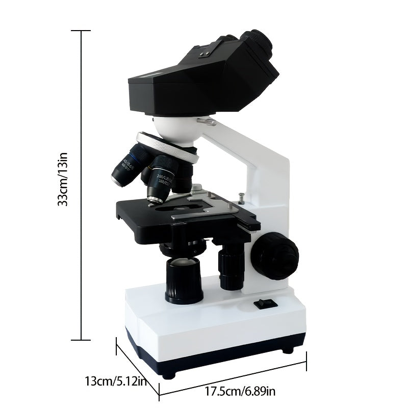 Pro Compound Microscope 2500X NA 1.25 Reticle Dual Stages 360 Rotating Nose