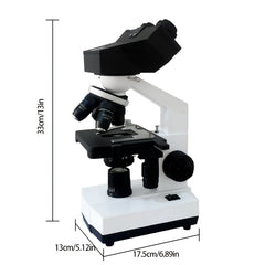 Pro Compound Microscope 2500X NA 1.25 Reticle Dual Stages 360 Rotating Nose