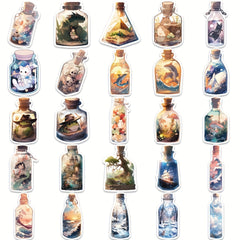 50 Cartoon Bottle Graffiti Stickers for Laptop Water Bottle Luggage Helmet