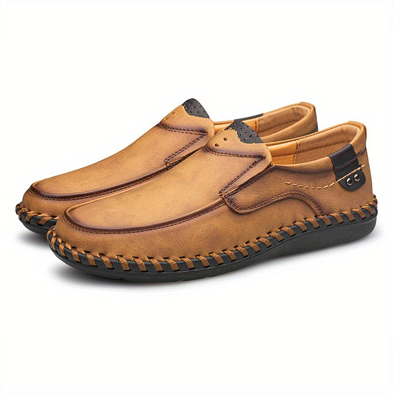CLOHOO Men's Stitch Loafers Non Slip Casual Shoes