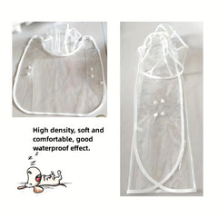 Clear Hooded Pet Plastic Raincoat Poncho for Toy Small Dogs Cat Clothes