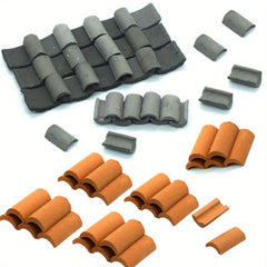 Mini Roof Tiles Simulated Models Pottery DIY House Props Tiles Figurine