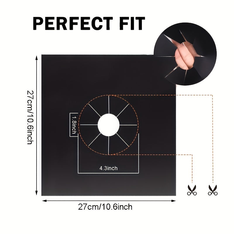 4pcs Gas Stove Burner Covers Reusable Non Stick Liners For Kitchen Cooking