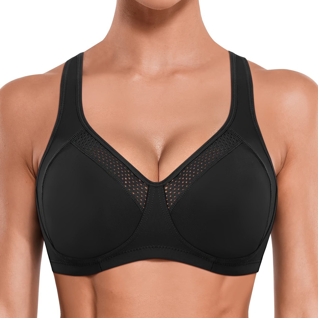 Cut Out Wireless Sports Bra Comfy & Breathable Push Up Shockproof Bra