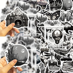 60pcs Dark Gothic Outdoor Graffiti Stickers Waterproof DIY Handbook Sticke
