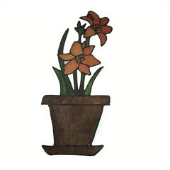 Red Flower Pot Wall Stickers Window Decoration Home Decor Living Room Decals