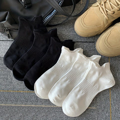 6 Pairs Solid Ankle Socks for Women, Comfy & Breathable Sports Stockings
