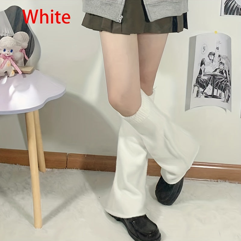 Solid Leg Warmers Knee High Socks Women's Stockings
