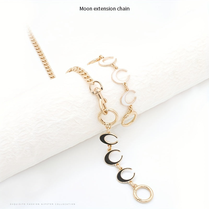Metallic Chain Bag with Moon Design