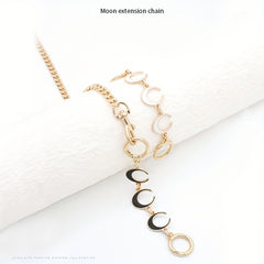 Metallic Chain Bag with Moon Design