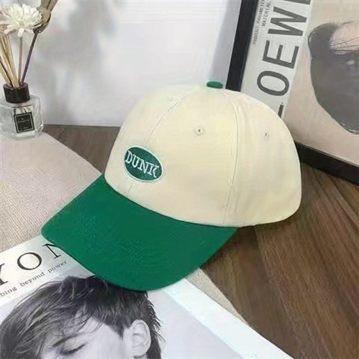 Embroidered Letter Block Baseball Cap Men's All-match Peaked Cap
