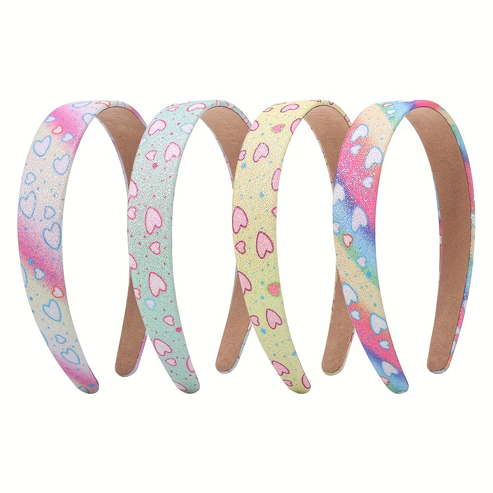 Gradient Sequin Heart Wide Brim Headband for Women
