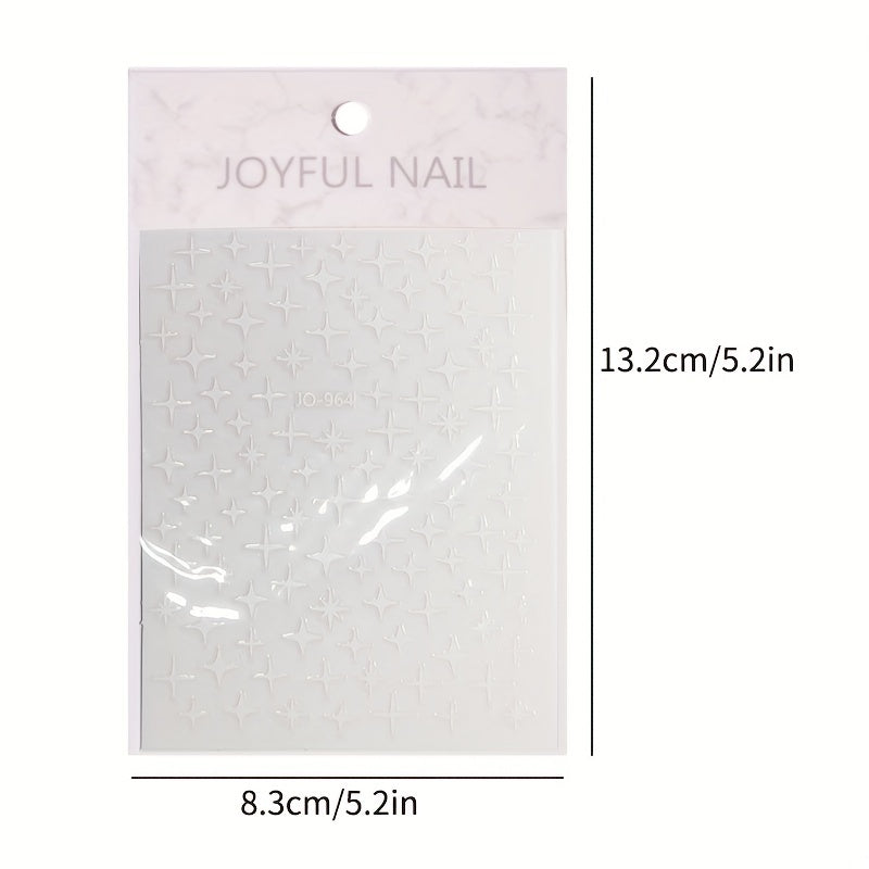 3D Nail Art Stickers Heart Star Pattern Sparkling Nail Decals