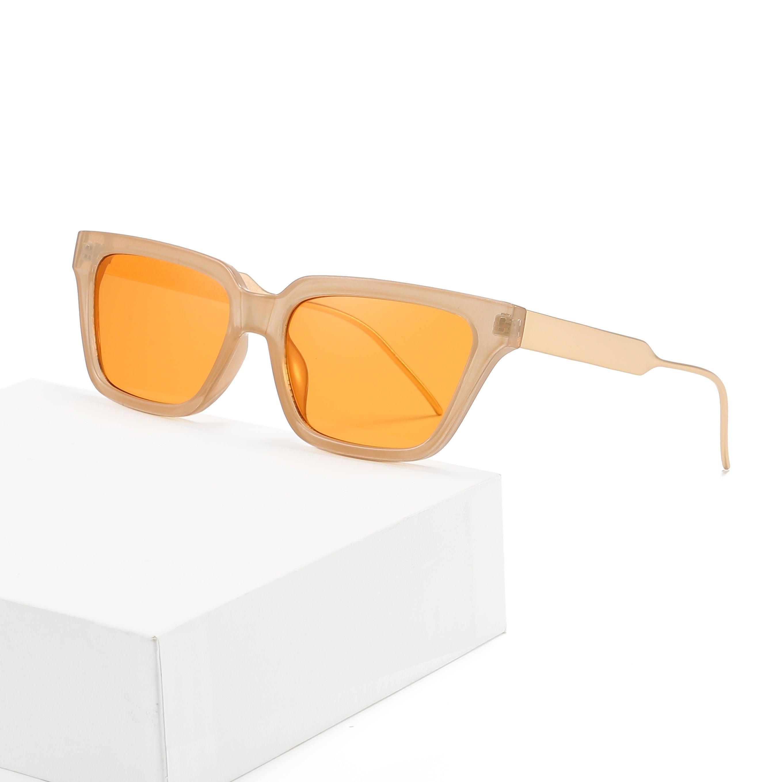 Square Small Frame Metal Sunglasses for Sun Protection Outdoor Sports