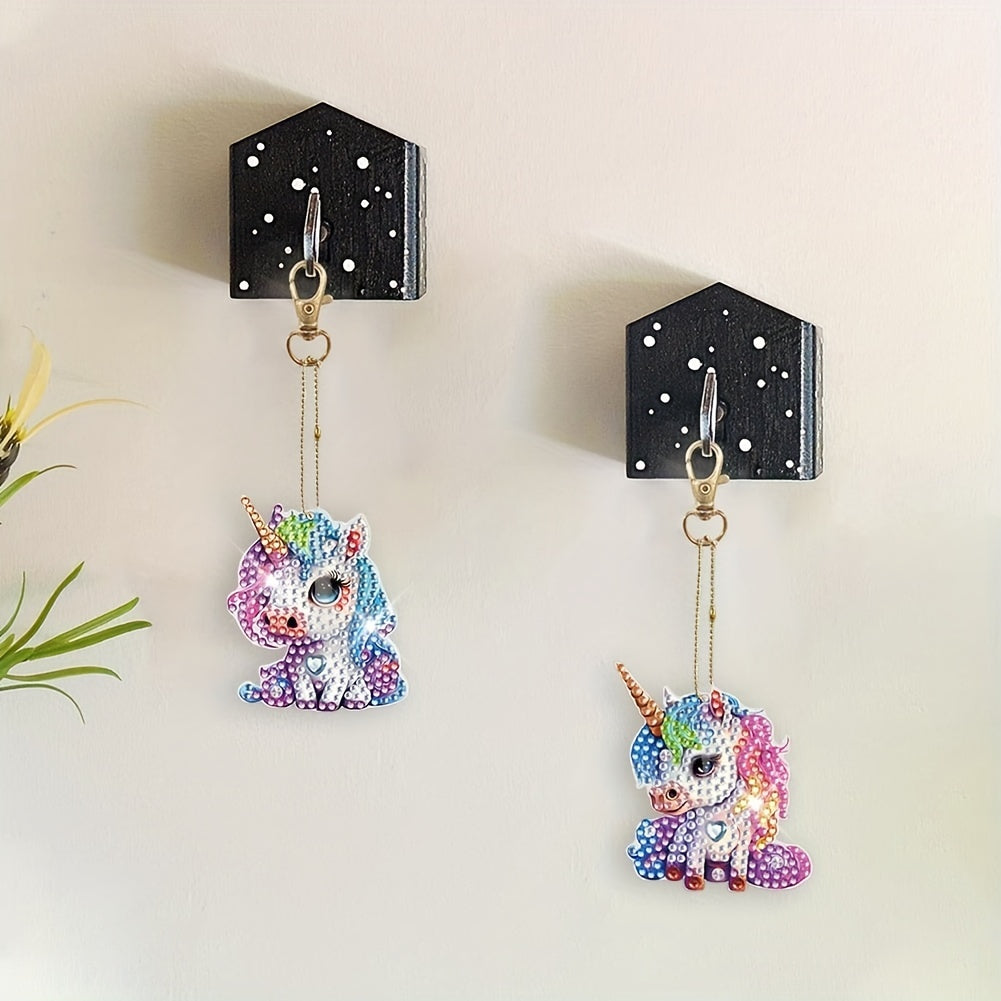 7pcs Unicorn 5D Diamond Painting Keychain Set
