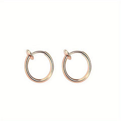 2pcs Stainless Steel Spring Ear Clips Hip Hop Ear Buckle Jewelry