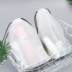5pc Frosted Texture Plastic Shoe Bag Drawstring Moistureproof Shoe Storage Bag