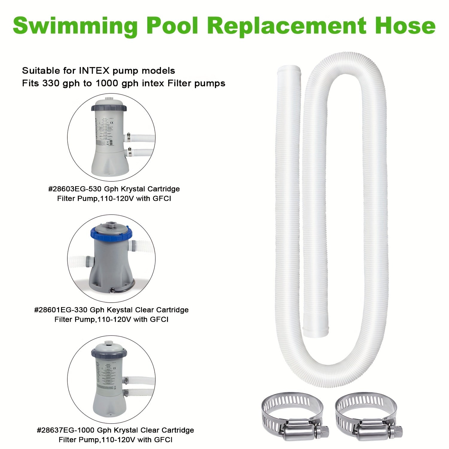 Replacement Swimming Pool Hose - 150 X 3.2 cm