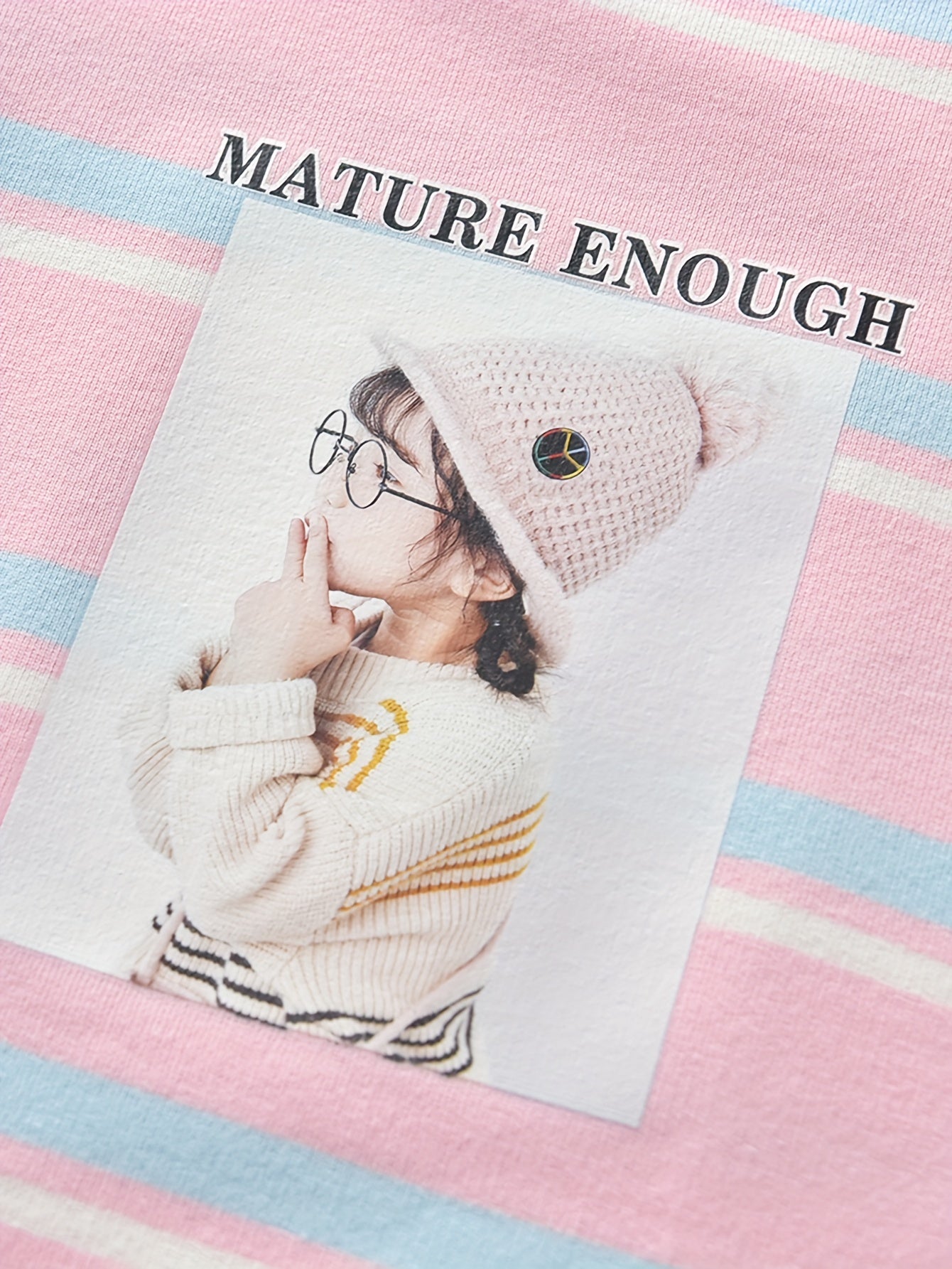 Girls' Striped Graph Print Longline Sweatshirt Pullover