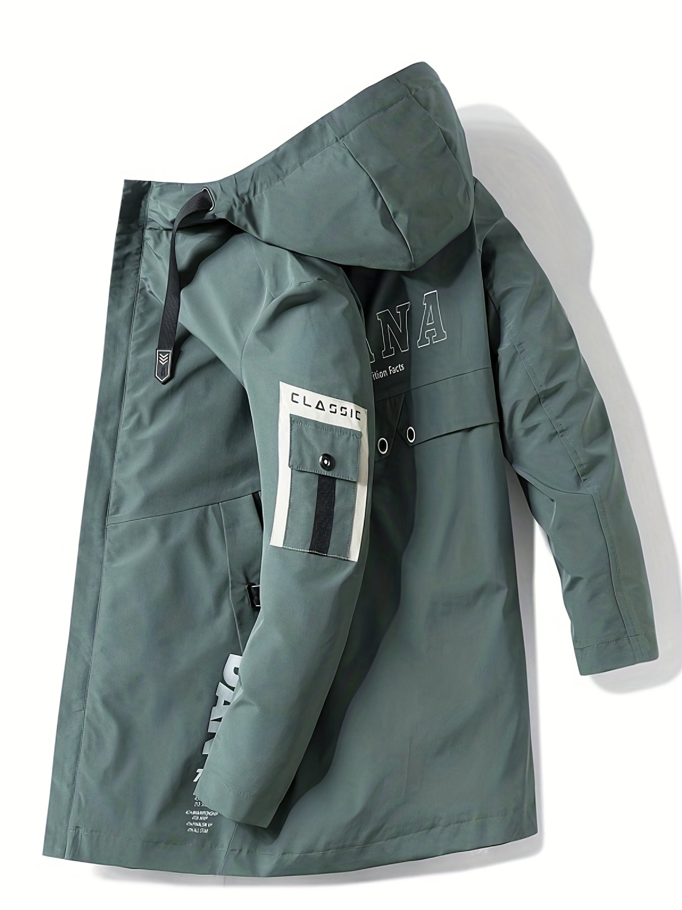 Men's Hooded Windbreaker Jacket Zip Up Coat