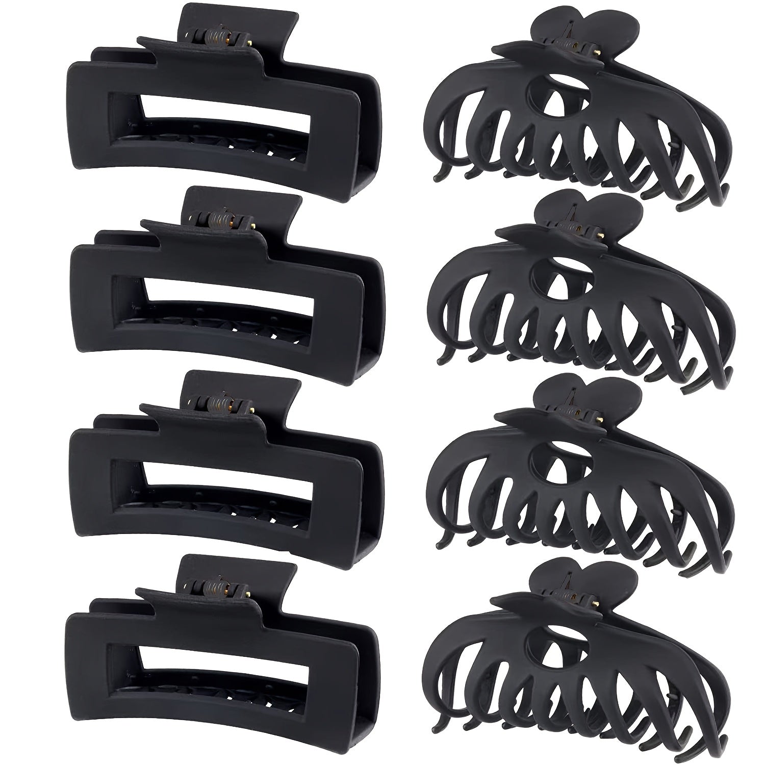 8 Large Hair Claw Clips Matte Texture Style Shark Claw